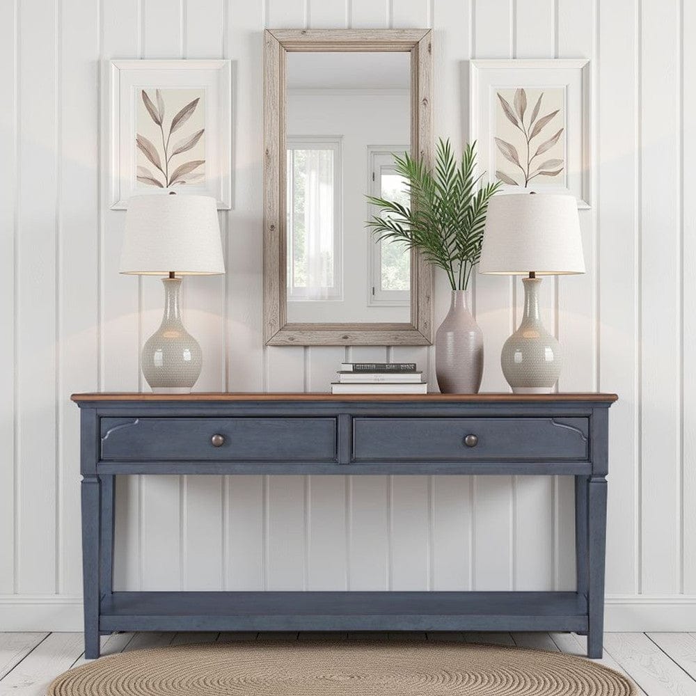 Bridgevine Home - Americana 60 inch Sofa Table, No Assembly Required, Corduroy Blue Finish - ZAMR-4300 view 7