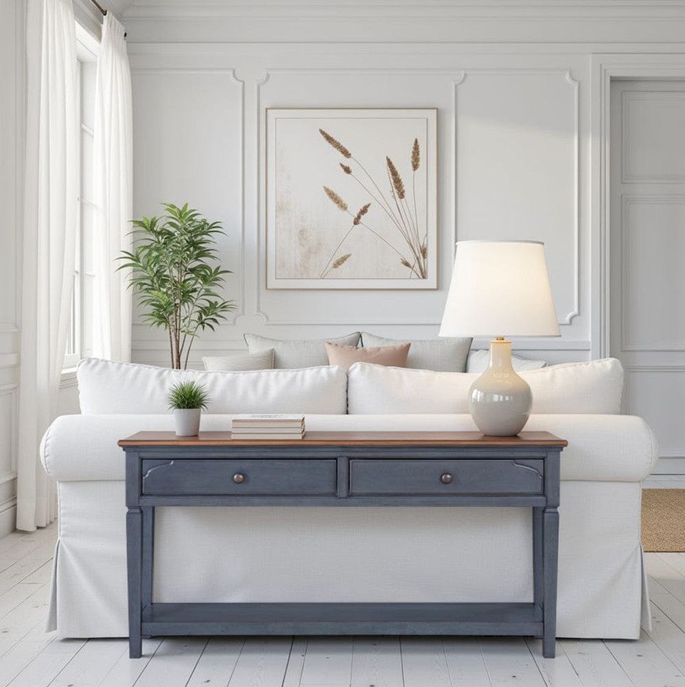 Bridgevine Home - Americana 60 inch Sofa Table, No Assembly Required, Corduroy Blue Finish - ZAMR-4300 view 8