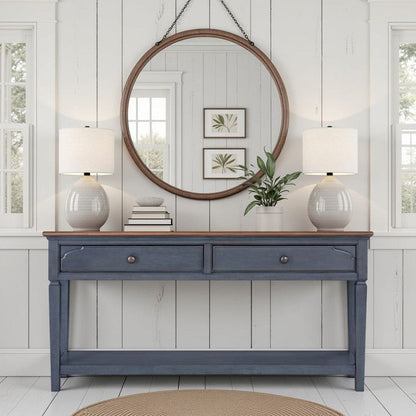 Bridgevine Home - Americana 60 inch Sofa Table, No Assembly Required, Corduroy Blue Finish - ZAMR-4300 view 9