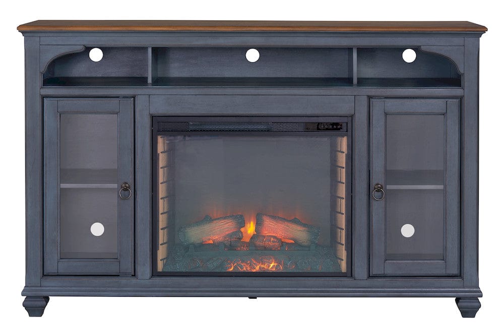 Bridgevine Home - Americana 66 in Fireplace TV Stand for TVs up to 80 inches, Corduroy Blue Finish - ZAMR-1966 view 6