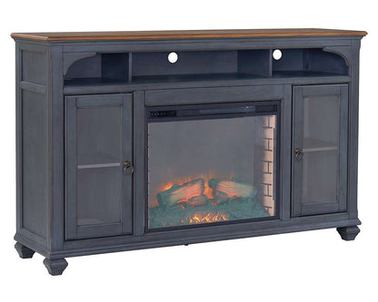 Legends Furniture - Bridgevine Home Americana 66 in Fireplace TV Stand for TVs up to 80 inches, Corduroy Blue Finish - ZAMR-1966 veiw 1