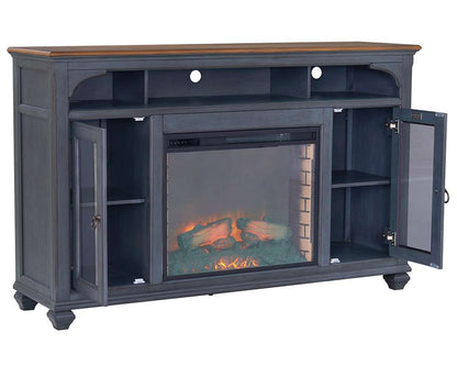 Legends Furniture - Bridgevine Home Americana 66 in Fireplace TV Stand for TVs up to 80 inches, Corduroy Blue Finish - ZAMR-1966 veiw 4