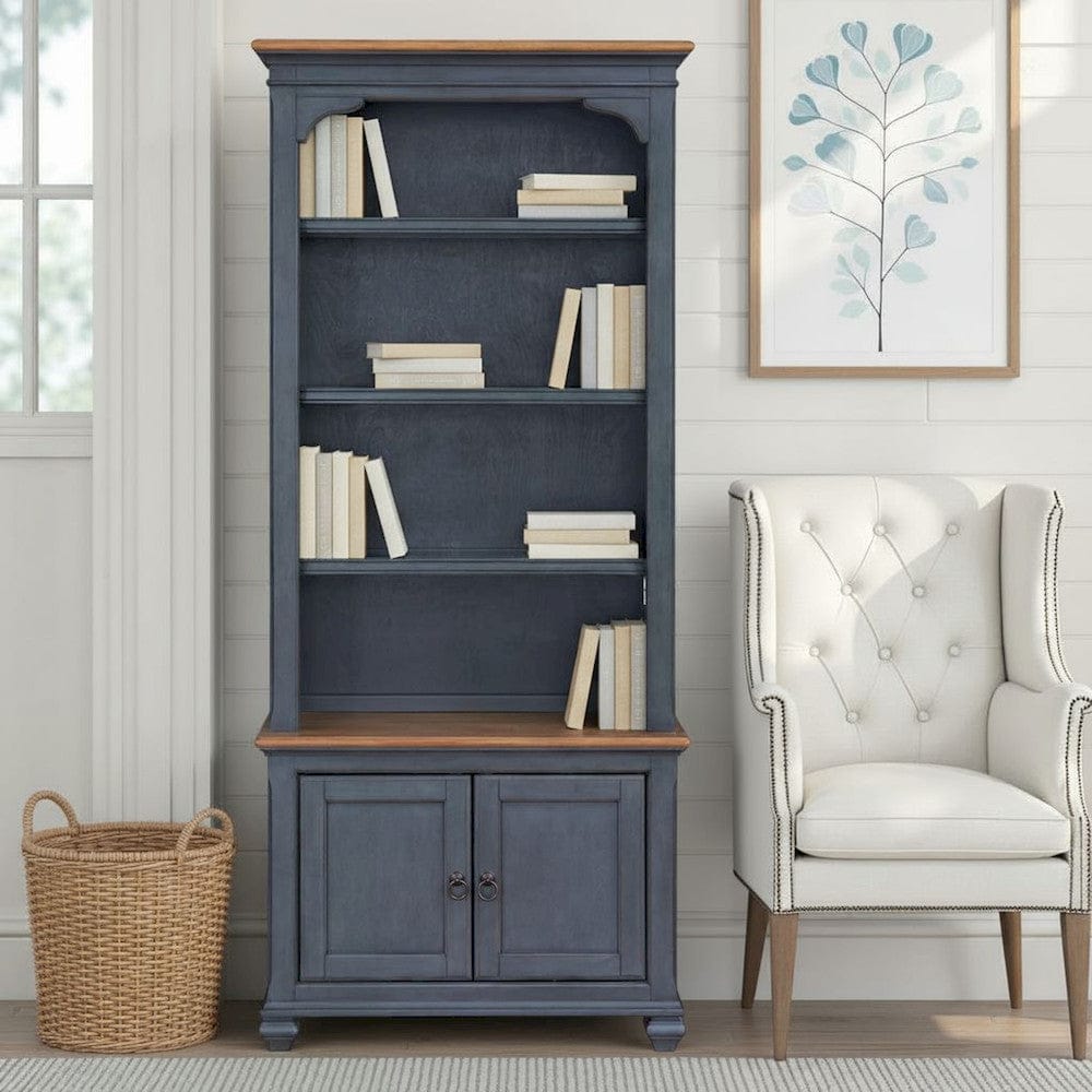 Bridgevine Home - Americana 79 inch Universal Pier Bookcase, No Assembly Required, Corduroy Blue Finish - ZAMR-3000 view 7