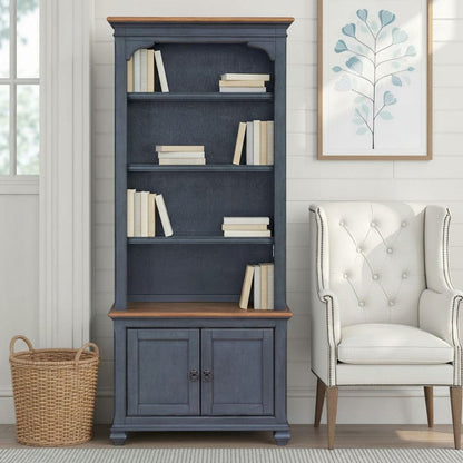 Bridgevine Home - Americana 79 inch Universal Pier Bookcase, No Assembly Required, Corduroy Blue Finish - ZAMR-3000 view 7