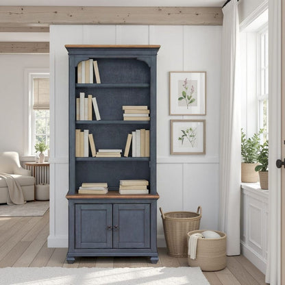 Bridgevine Home - Americana 79 inch Universal Pier Bookcase, No Assembly Required, Corduroy Blue Finish - ZAMR-3000 view 8
