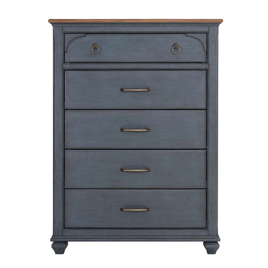 Legends Furniture - Bridgevine Home Americana Chest, No Assembly Required, Corduroy Blue Finish - ZAMR-7016 veiw 1