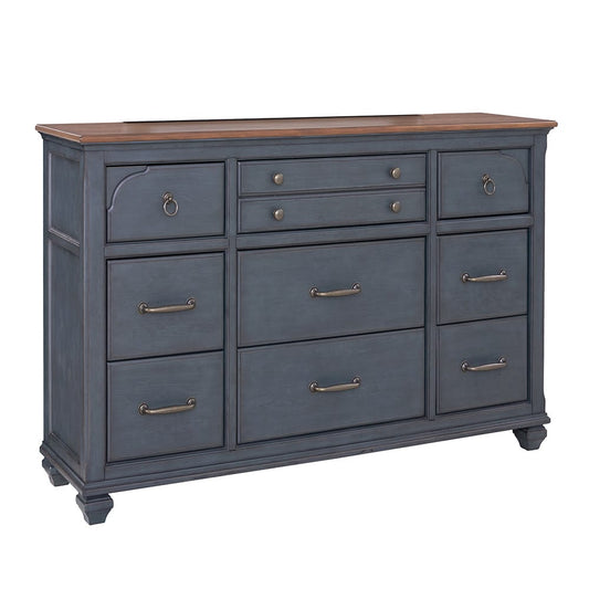 Legends Furniture - Bridgevine Home Americana Dresser, Corduroy Blue Finish - ZAMR-7013 view 1
