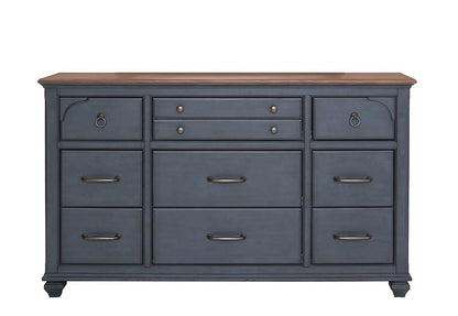 Legends Furniture - Bridgevine Home Americana Dresser, Corduroy Blue Finish - ZAMR-7013 view 2