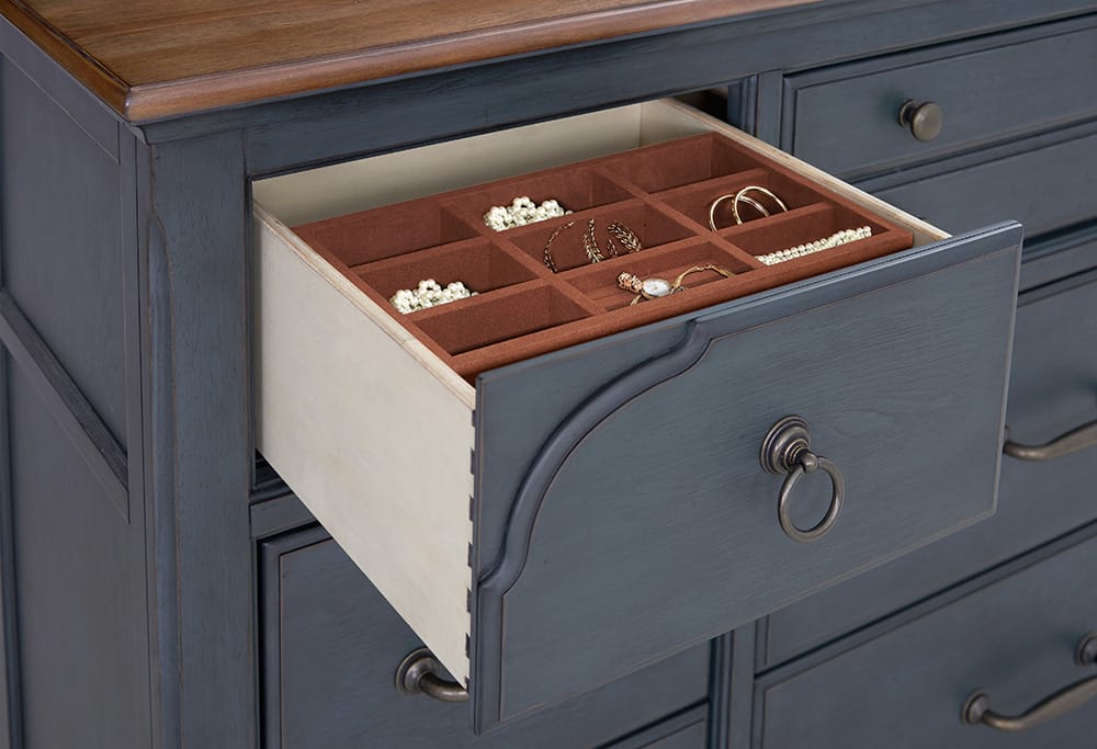Legends Furniture - Bridgevine Home Americana Dresser, Corduroy Blue Finish - ZAMR-7013 view 3