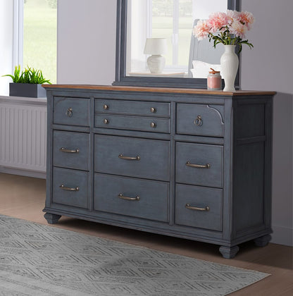Legends Furniture - Bridgevine Home Americana Dresser, Corduroy Blue Finish - ZAMR-7013 view 5