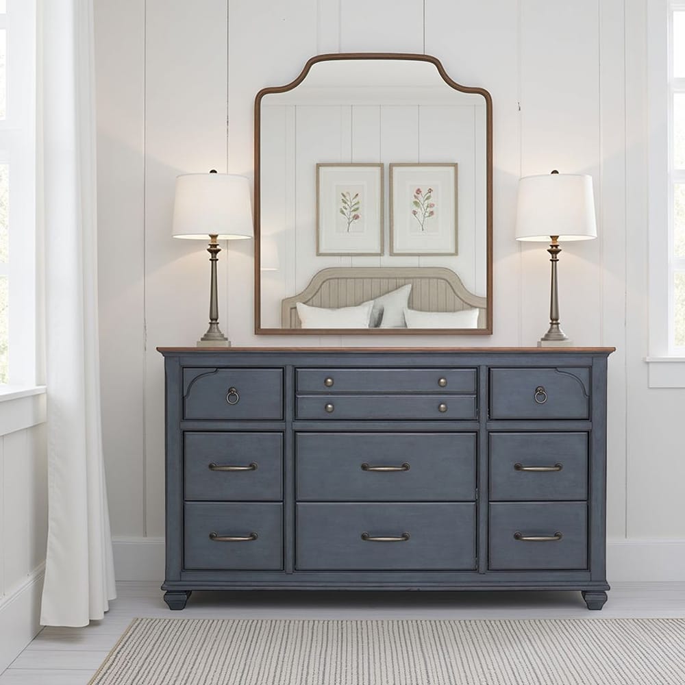 Legends Furniture - Bridgevine Home Americana Dresser, Corduroy Blue Finish - ZAMR-7013 view 6