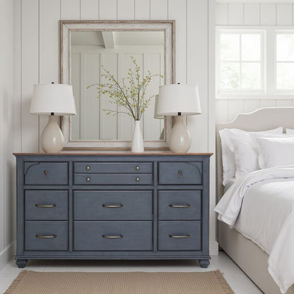 Legends Furniture - Bridgevine Home Americana Dresser, Corduroy Blue Finish - ZAMR-7013 view 7