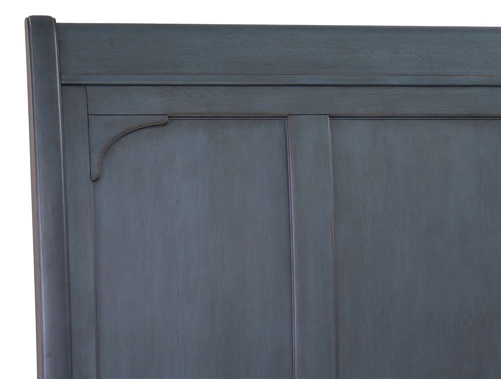 Legends Furniture - Bridgevine Home Americana King Size Sleigh Bed, Corduroy Blue Finish - ZAMR-7000KG view 3