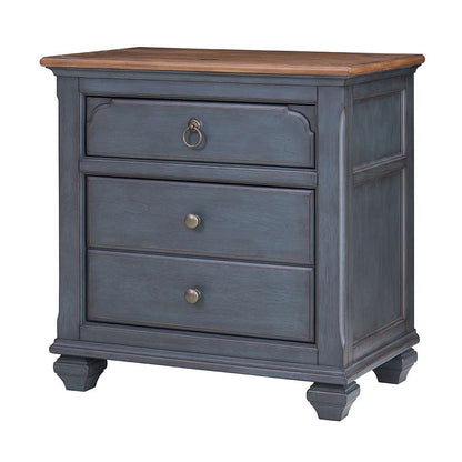 Legends Furniture - Bridgevine Home Americana Nightstand, No Assembly Required, Corduroy Blue Finish - ZAMR-7015 veiw 2