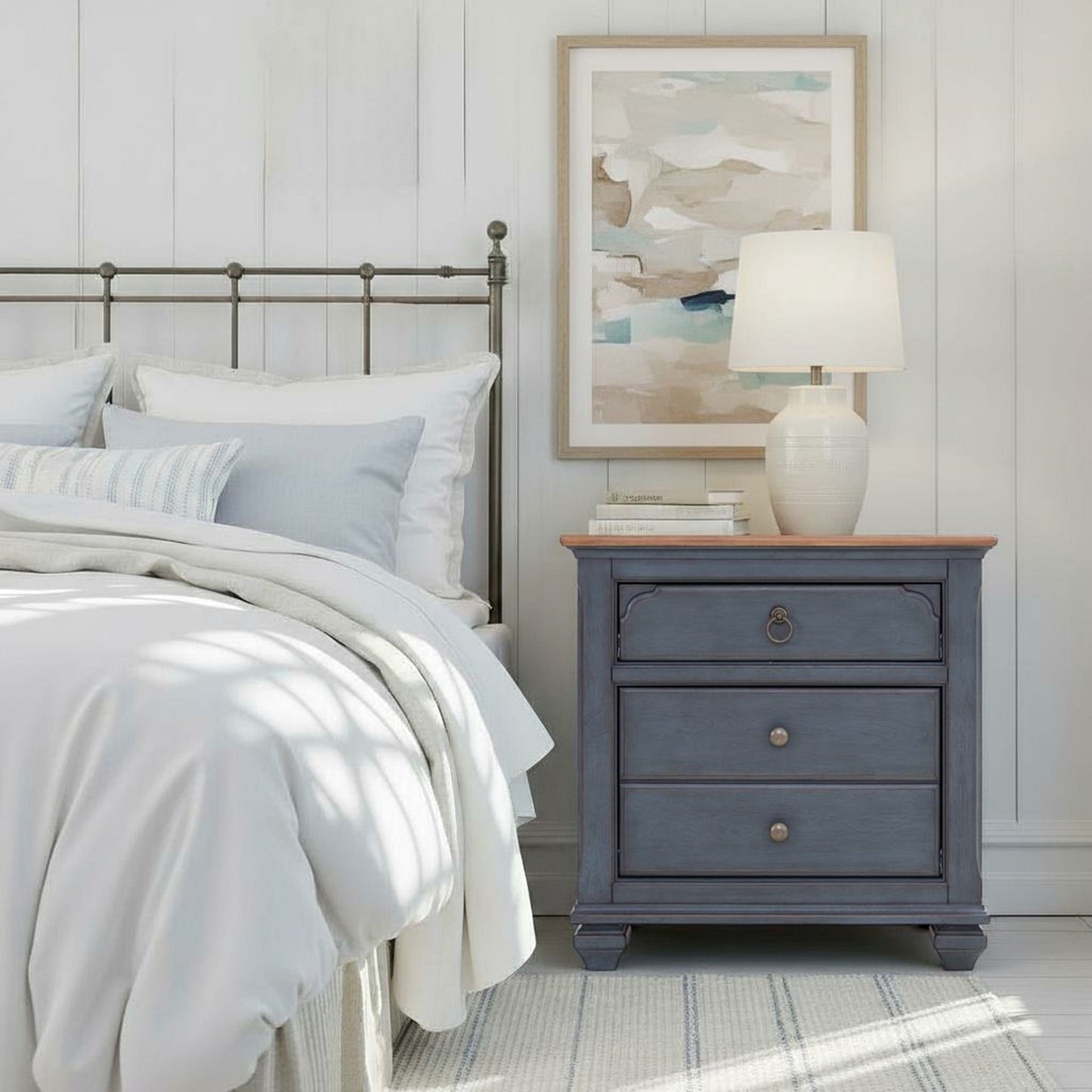 Legends Furniture - Bridgevine Home Americana Nightstand, No Assembly Required, Corduroy Blue Finish - ZAMR-7015 view 8
