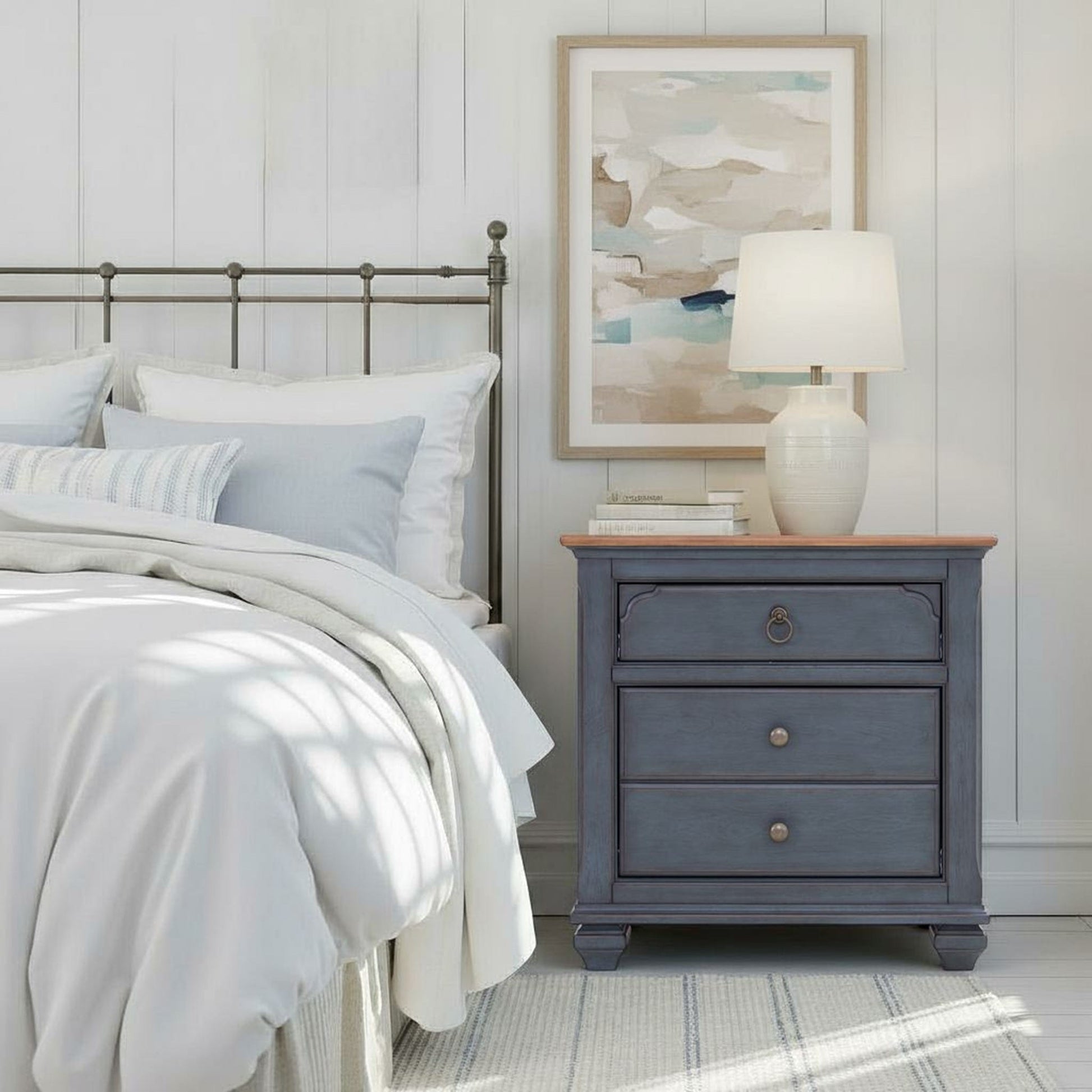 Legends Furniture - Bridgevine Home Americana Nightstand, No Assembly Required, Corduroy Blue Finish - ZAMR-7015 view 8