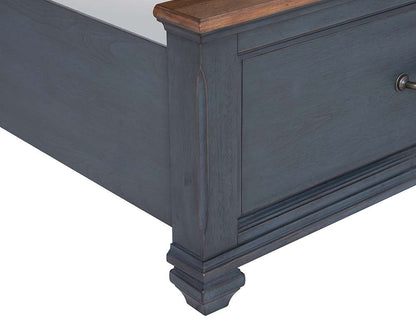 Legends Furniture - Bridgevine Home Americana Queen Size Sleigh Bed, Corduroy Blue Finish - ZAMR-7000QG view 4