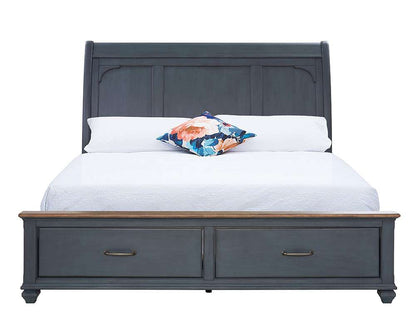 Legends Furniture - Bridgevine Home Americana Queen Size Sleigh Bed, Corduroy Blue Finish - ZAMR-7000QG view 6