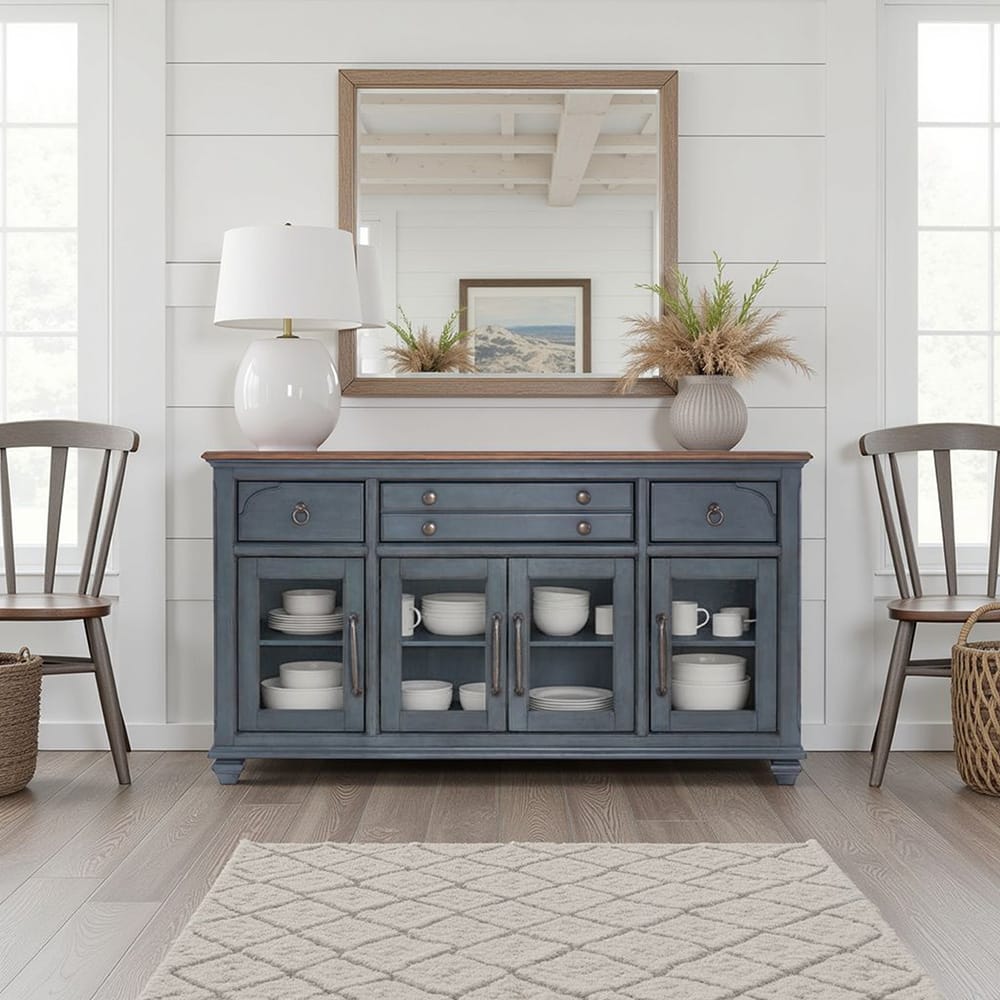 Legends Furniture - Bridgevine Home Americana Server, Corduroy Blue Finish - ZAMR-8200 view 6