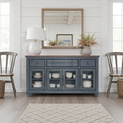 Legends Furniture - Bridgevine Home Americana Server, Corduroy Blue Finish - ZAMR-8200 view 6