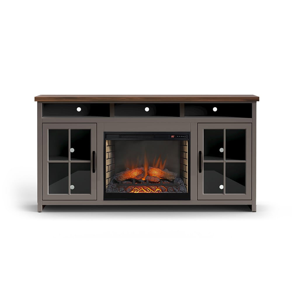 Legends Furniture - Bridgevine Home Avalon 74 inch Fireplace TV Stand Console for TVs up to 85 inc, Sandstone and Whiskey Finish - AN5110E.SSW view 1