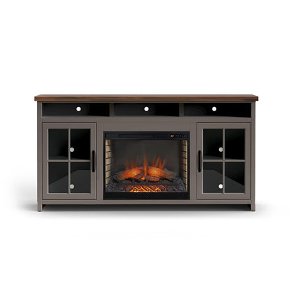Legends Furniture - Bridgevine Home Avalon 74 inch Fireplace TV Stand Console for TVs up to 85 inc, Sandstone and Whiskey Finish - AN5110E.SSW view 1