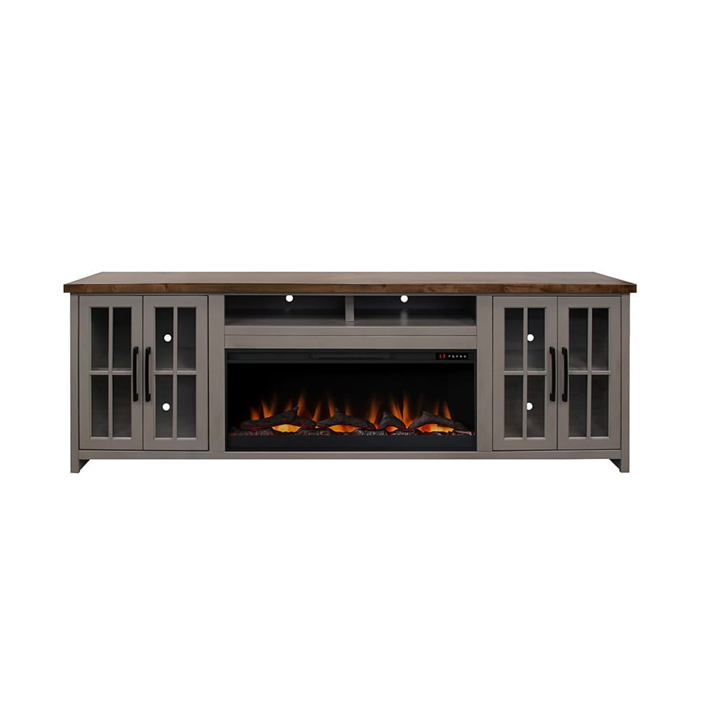 Legends Furniture - Bridgevine Home Avalon 97 inch Fireplace TV Stand Console for TVs up to 100 inc, Sandstone and Whiskey Finish - AN5410E.SSW view 2