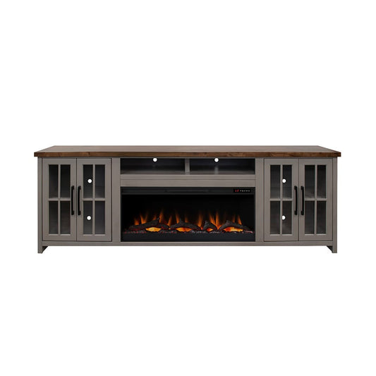 Legends Furniture - Bridgevine Home Avalon 97 inch Fireplace TV Stand Console for TVs up to 100 inc, Sandstone and Whiskey Finish - AN5410E.SSW view 2