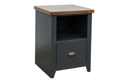 Legends Furniture - Bridgevine Home Essex 22 inch 1-drawer file, No Assembly Required, Black and Whiskey Finish - ES6805.SWK veiw 1