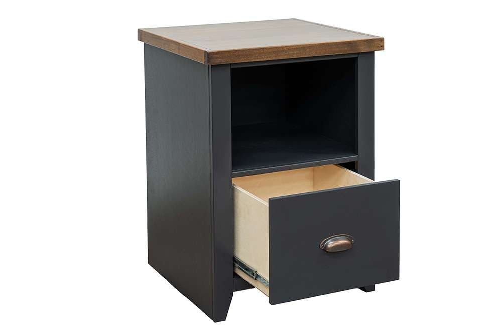 Legends Furniture - Bridgevine Home Essex 22 inch 1-drawer file, No Assembly Required, Black and Whiskey Finish - ES6805.SWK veiw 3