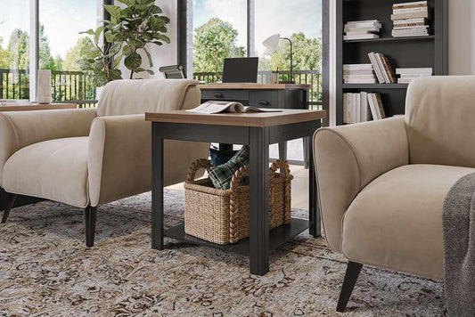 Legends Furniture - Bridgevine Home Essex 24 inch Side Table, No Assembly Required, Black and Whiskey Finish - ES4110.SWK veiw 2