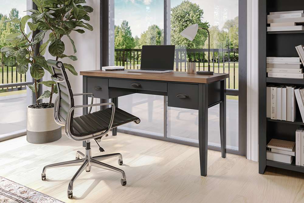Legends Furniture - Bridgevine Home Essex 53 inch Writing Desk, No Assembly Required,  Black and Whiskey Finish - ES6210.SWK veiw 3