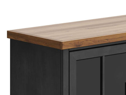 Legends Furniture - Bridgevine Home Essex 67 inch TV Stand Console for TVs up to 80 inches, No Assembly Required, Black and Whiskey Finish - ES1210.SWK veiw 5