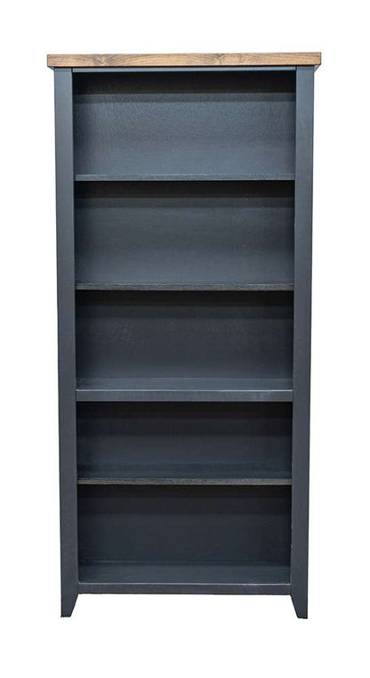 Legends Furniture - Bridgevine Home Essex 72 inch high 5-shelf Bookcase, No Assembly Required, Black and Whiskey Finish - ES6672.SWK veiw 6