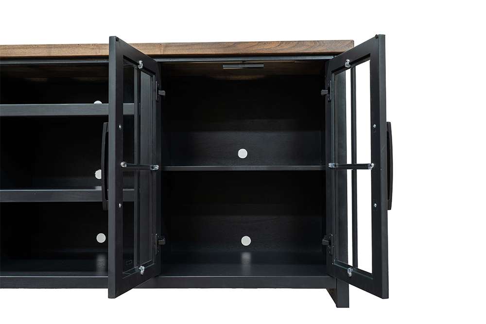 Legends Furniture - Bridgevine Home Essex 96 inch TV Stand Console for TVs up to 100 inches, No Assembly Requried, Black and Whiskey Finish - ES1211.SWK view 7