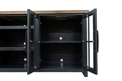 Legends Furniture - Bridgevine Home Essex 96 inch TV Stand Console for TVs up to 100 inches, No Assembly Requried, Black and Whiskey Finish - ES1211.SWK view 7