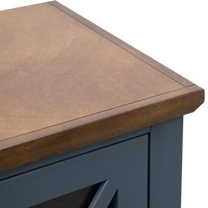 Legends Furniture - Bridgevine Home Ithaca 66 inch Fireplace TV Stand, For TVs up to 80 inc, Blue and Bourbon Finish - IT5210E.BBR view 4
