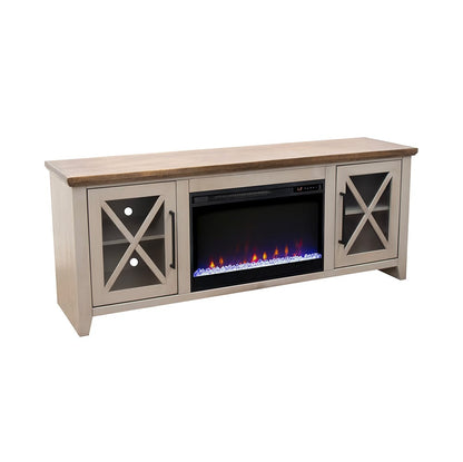 Legends Furniture - Bridgevine Home Ithaca 66 inch Fireplace TV Stand, For TVs up to 80 inc, Sandstone and Bourbon Finish - IT5210E.SBR view 1