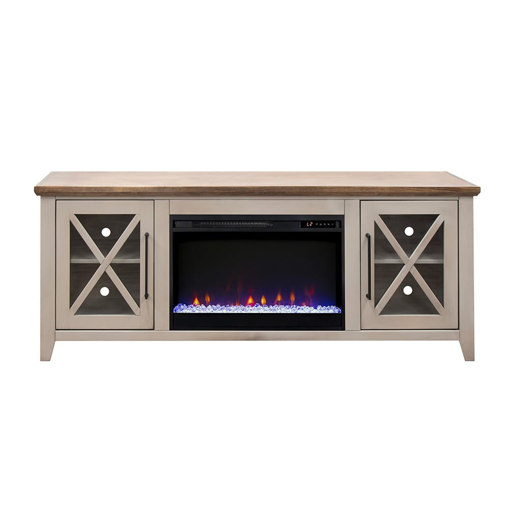 Legends Furniture - Bridgevine Home Ithaca 66 inch Fireplace TV Stand, For TVs up to 80 inc, Sandstone and Bourbon Finish - IT5210E.SBR view 2