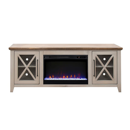 Legends Furniture - Bridgevine Home Ithaca 66 inch Fireplace TV Stand, For TVs up to 80 inc, Sandstone and Bourbon Finish - IT5210E.SBR view 2