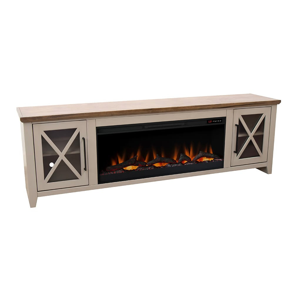 Legends Furniture - Bridgevine Home Ithaca 83 inch Fireplace TV Stand, For TVs up to 95 inc, Sandstone and Bourbon Finish - IT5410E.SBR view 1