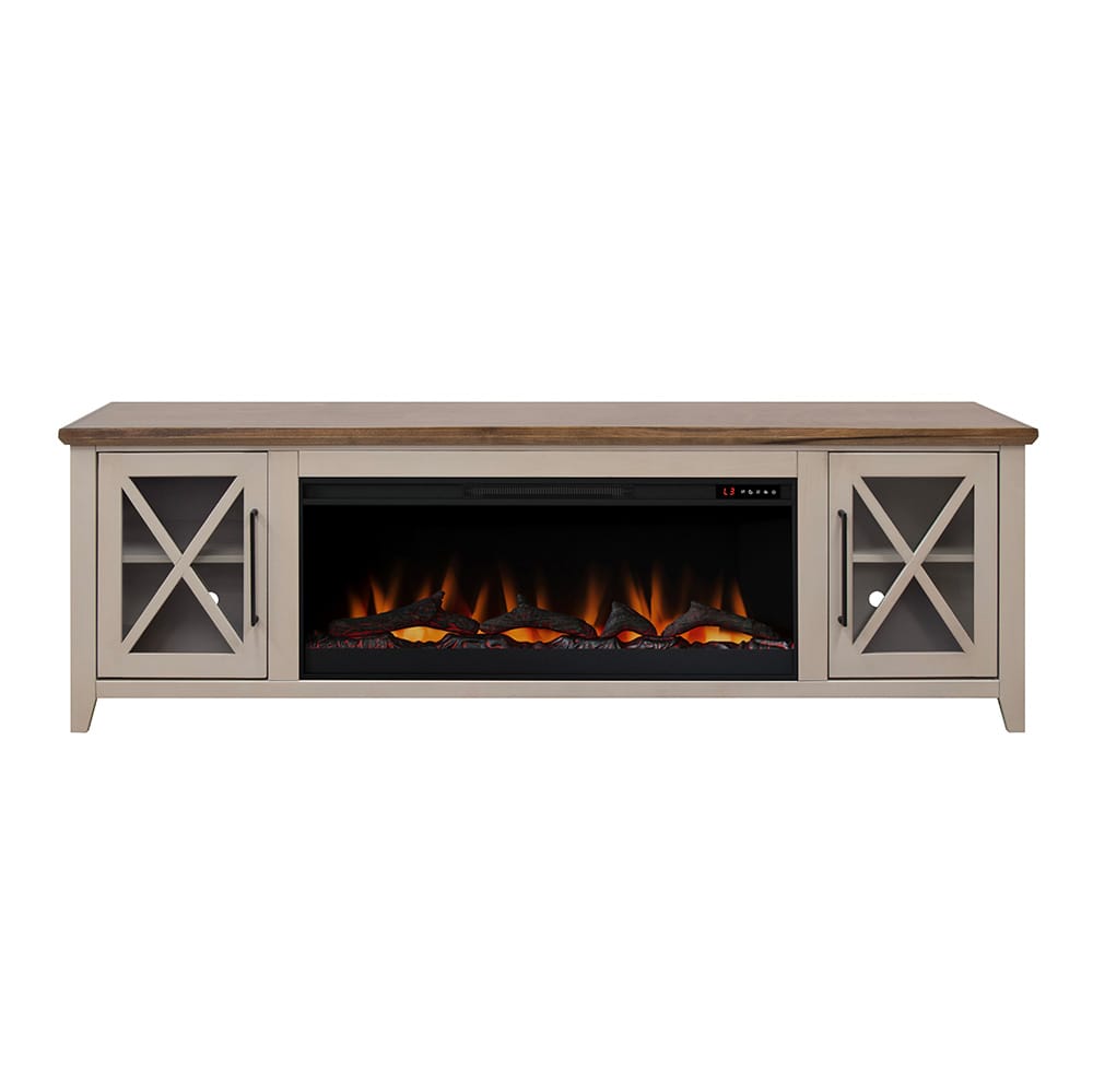 Legends Furniture - Bridgevine Home Ithaca 83 inch Fireplace TV Stand, For TVs up to 95 inc, Sandstone and Bourbon Finish - IT5410E.SBR view 2