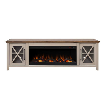 Legends Furniture - Bridgevine Home Ithaca 83 inch Fireplace TV Stand, For TVs up to 95 inc, Sandstone and Bourbon Finish - IT5410E.SBR view 2