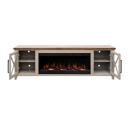 Legends Furniture - Bridgevine Home Ithaca 83 inch Fireplace TV Stand, For TVs up to 95 inc, Sandstone and Bourbon Finish - IT5410E.SBR view 3