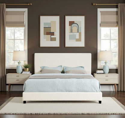 Bridgevine Home - King Size Tall Boucle Headboard Upholstered Platform Bed - ZBRD-7006KG view 10