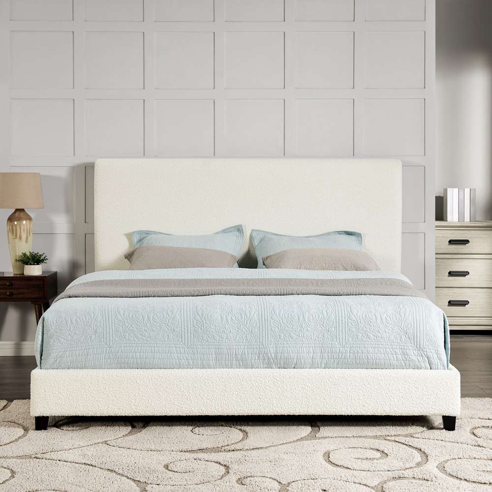 Legends Furniture - Bridgevine Home King Size Tall Boucle Headboard Upholstered Platform Bed - ZBRD-7006KG veiw 2