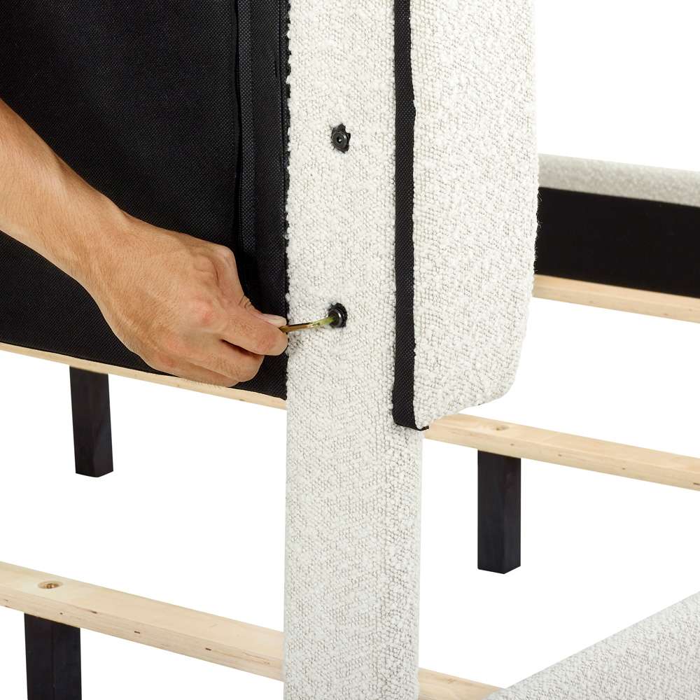 Legends Furniture - Bridgevine Home King Size Tall Boucle Headboard Upholstered Platform Bed - ZBRD-7006KG veiw 4