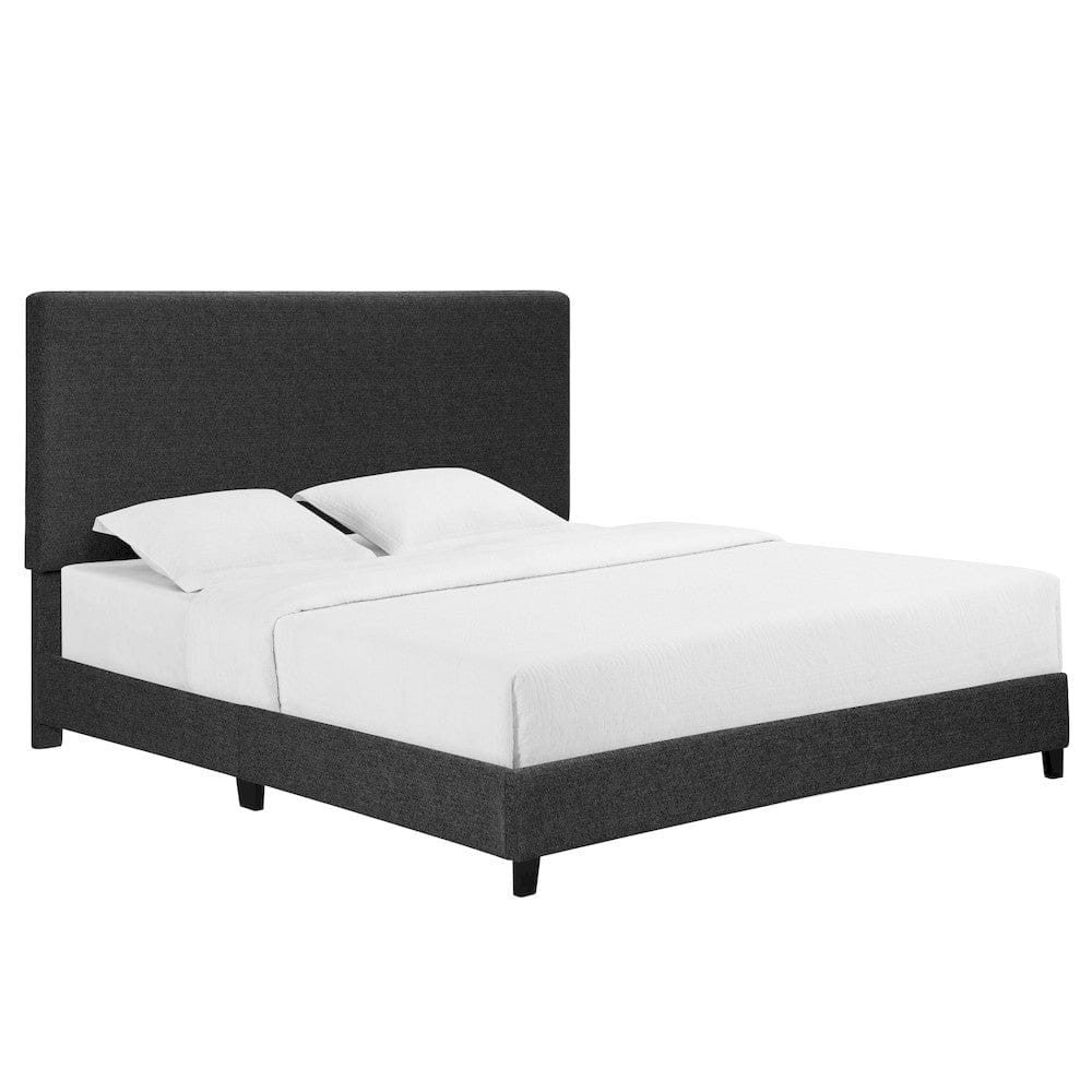 Bridgevine Home - King Size Tall Grey Headboard Upholstered Platform Bed - ZBRD-7001KG view 6