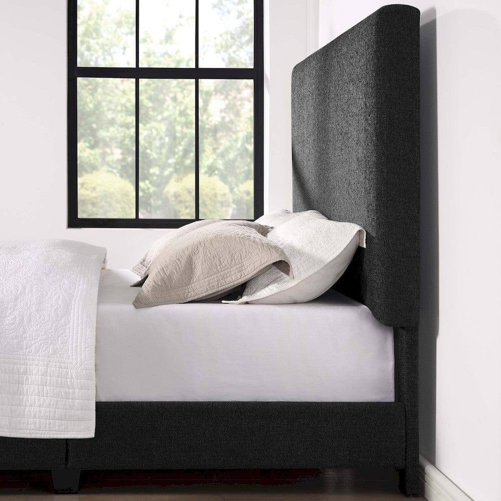 Bridgevine Home - King Size Tall Grey Headboard Upholstered Platform Bed - ZBRD-7001KG view 7