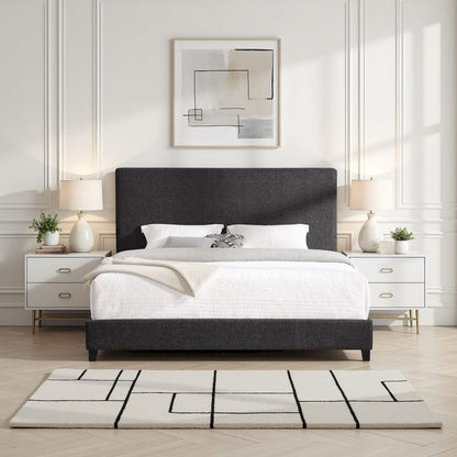 Bridgevine Home - King Size Tall Grey Headboard Upholstered Platform Bed - ZBRD-7001KG view 12
